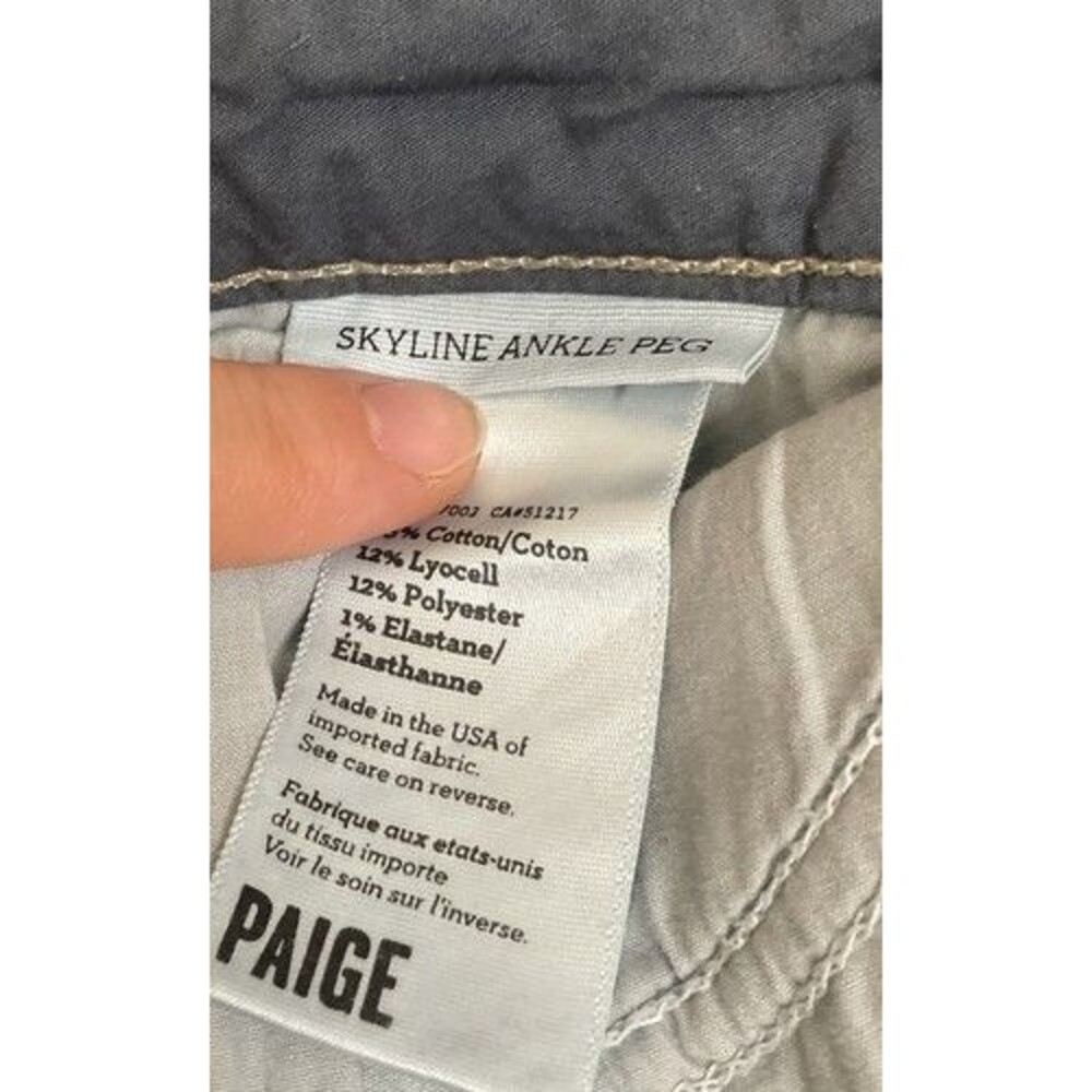 Paige Skyline Ankle Peg Mid Rise Stretch Distressed Denim Jeans Women Size 27 - Picture 6 of 12